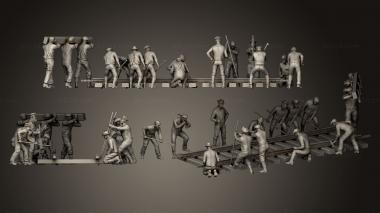 Figurines of people workers railway 3d model